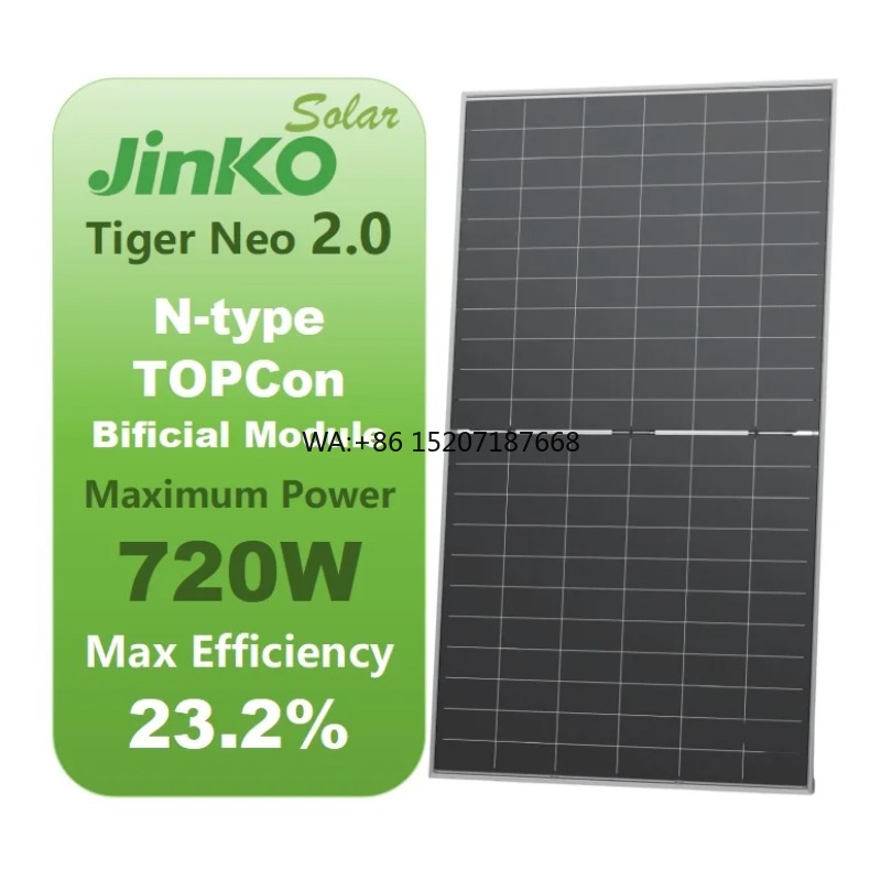 Jinko Solar Panel N-Type - 상업용 지붕용 N형 양면형 단결정 720와트,
