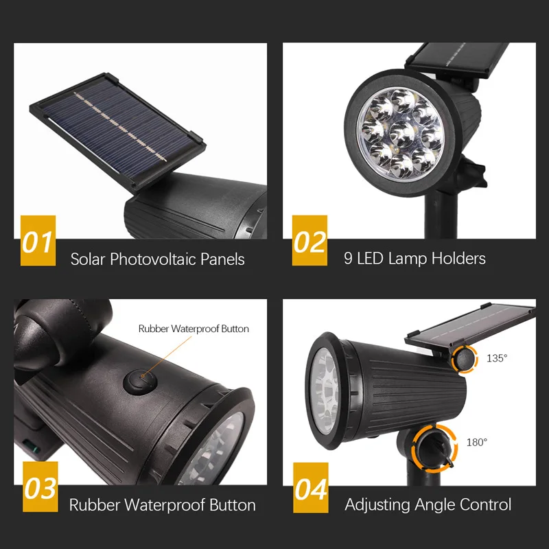 1/2개입 태양광 조경등 9LED 조절식 매립형 벽 스 - Waterproof Junction Box Solar 리뷰 및 가격